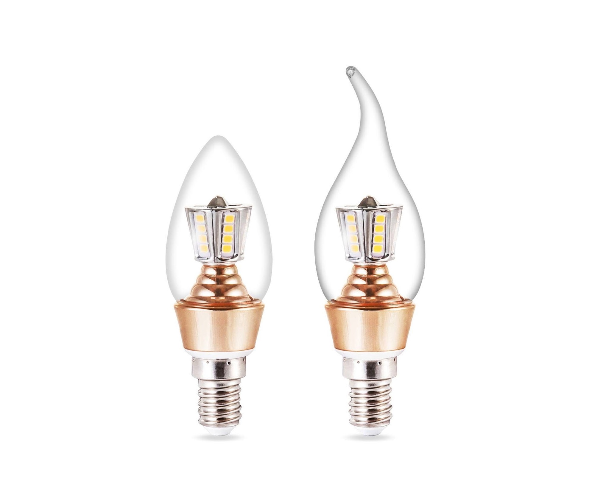LED candle bulbs - sharp tip, tail, and round bulbs